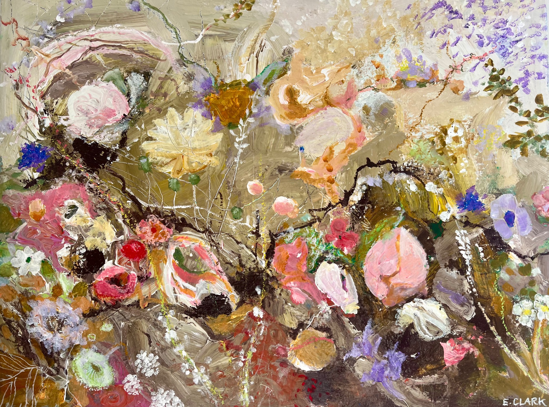 Maleri af Eileen Clark 90 x 90